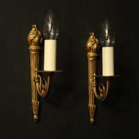 French Pair of Single Gilded Flame Antique Wall Lights (9 of 10) French Pair of Single Gilded Flame Antique Wall Lights (9 of 10)