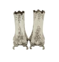 Pair of Antique Victorian Sterling Silver 5 1/2" Vases 1895/1896 (3 of 9) Pair of Antique Victorian Sterling Silver 5 1/2" Vases 1895/1896 (3 of 9)