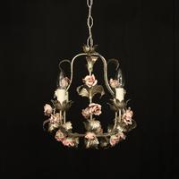 French Toleware 4 Light Flower Chandelier
