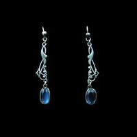 Antique Moonstone Sterling Silver Drop Dangle Earrings Antique Moonstone Sterling Silver Drop Dangle Earrings
