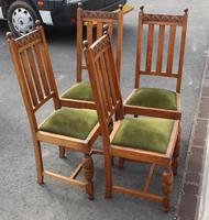 1940's Set 4 Light Oak Highback Chairs with Pop out Seats (2 of 3) 1940's Set 4 Light Oak Highback Chairs with Pop out Seats (2 of 3)