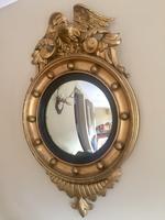 Fine Irish Regency Gold Giltwood Convex Mirror with Eagle Crest (3 of 6) Fine Irish Regency Gold Giltwood Convex Mirror with Eagle Crest (3 of 6)