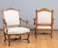 Pair of Large French Walnut & Parcel-Gilt Armchairs (3 of 10) Pair of Large French Walnut & Parcel-Gilt Armchairs (3 of 10)