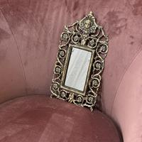 Victorian Cast Brass Wall Mirror With Mask Crest (1 of 5)