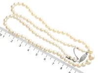 Single Strand Natural Pearl Necklace with 0.30ct Diamond Set Clasp c.1930 (7 of 12) Single Strand Natural Pearl Necklace with 0.30ct Diamond Set Clasp c.1930 (7 of 12)