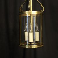 French Convex Gilded Triple Light Hall Antique Lantern (4 of 10) French Convex Gilded Triple Light Hall Antique Lantern (4 of 10)