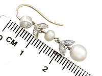 0.56ct Diamond & Natural Pearl, 9ct Yellow Gold Drop Earrings - Antique c.1880 (7 of 9) 0.56ct Diamond & Natural Pearl, 9ct Yellow Gold Drop Earrings - Antique c.1880 (7 of 9)