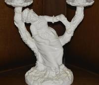 1886 Royal Worcester White Porcelain Two Branch Girl Candelabra (3 of 7) 1886 Royal Worcester White Porcelain Two Branch Girl Candelabra (3 of 7)