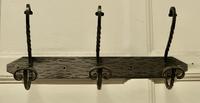 Row of 3 Polished Steel and Wrought Iron Hat and Coat Hooks (2 of 5) Row of 3 Polished Steel and Wrought Iron Hat and Coat Hooks (2 of 5)