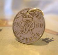 Vintage Pocket Watch Chain Fob 1950 Lucky Silver Sixpence Old 6d Coin Fob (7 of 8) Vintage Pocket Watch Chain Fob 1950 Lucky Silver Sixpence Old 6d Coin Fob (7 of 8)