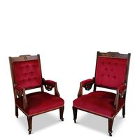 Two Arts & Crafts Fireside Chairs on Castors (2 of 13) Two Arts & Crafts Fireside Chairs on Castors (2 of 13)