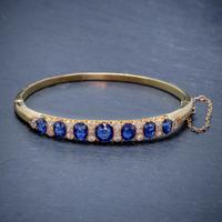 Antique Victorian Sapphire Diamond Bangle 18ct Gold 5.46ct Of Natural Sapphire With Cert (4 of 7) Antique Victorian Sapphire Diamond Bangle 18ct Gold 5.46ct Of Natural Sapphire With Cert (4 of 7)