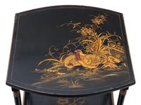Victorian Oriental Chinoiserie Nest of Decorated Black Lacquer Tables (9 of 10) Victorian Oriental Chinoiserie Nest of Decorated Black Lacquer Tables (9 of 10)