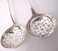 Two Georgian Silver Sifter Spoons Thomas & William Chawner London 1771 & John Lampfert London 1773 (5 of 6) Two Georgian Silver Sifter Spoons Thomas & William Chawner London 1771 & John Lampfert London 1773 (5 of 6)