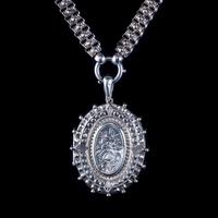 Antique Victorian Forget Me Not Locket Collar Necklace Sterling Silver Dated 1882 (9 of 9) Antique Victorian Forget Me Not Locket Collar Necklace Sterling Silver Dated 1882 (9 of 9)