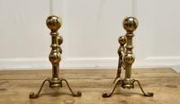 Very Attractive Pair of Brass Andirons (4 of 5) Very Attractive Pair of Brass Andirons (4 of 5)