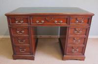 Antique Mahogany Edwardian Pedestal Writing Desk