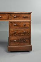 Large Victorian Flame Mahogany Pedestal Desk (4 of 6) Large Victorian Flame Mahogany Pedestal Desk (4 of 6)