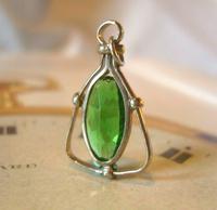 Antique Pocket Watch Chain Fob 1900 Art Nouveau Silver Chrome & Vivid Green Glass Fob (2 of 8) Antique Pocket Watch Chain Fob 1900 Art Nouveau Silver Chrome & Vivid Green Glass Fob (2 of 8)