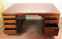 1920s Mahogany Partners Pedestal Desk with Red Top (2 of 4) 1920s Mahogany Partners Pedestal Desk with Red Top (2 of 4)