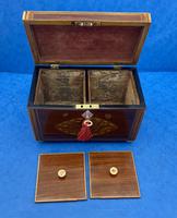 Georgian Mahogany Tea Caddy with Harewood Floral Panels (12 of 13) Georgian Mahogany Tea Caddy with Harewood Floral Panels (12 of 13)