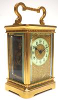Good Antique French 8-day Carriage Clock Bevelled Case with Embossed Decorated Masked Dial (2 of 12) Good Antique French 8-day Carriage Clock Bevelled Case with Embossed Decorated Masked Dial (2 of 12)