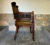 Exceptional 19thc Antique Mahogany Upholstered Library Captains Desk Armchair (10 of 12) Exceptional 19thc Antique Mahogany Upholstered Library Captains Desk Armchair (10 of 12)