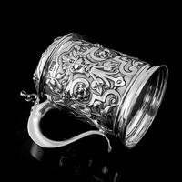Antique Solid Sterling Silver Large Tankard with Royal Marines Officer Interest - Goldsmiths & Silversmiths Co 1900 (18 of 28) Antique Solid Sterling Silver Large Tankard with Royal Marines Officer Interest - Goldsmiths & Silversmiths Co 1900 (18 of 28)