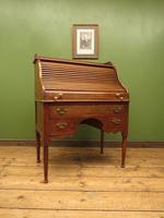 Antique Oak Roll Top Writing Desk, Tambour Front Bureau Desk (20 of 20) Antique Oak Roll Top Writing Desk, Tambour Front Bureau Desk (20 of 20)