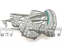 2.65ct Diamond & 0.28ct Emerald, Platinum Ship Brooch - Antique c.1910 (9 of 10) 2.65ct Diamond & 0.28ct Emerald, Platinum Ship Brooch - Antique c.1910 (9 of 10)