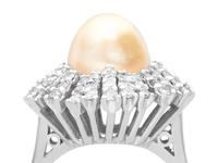 Natural Saltwater Pearl & 0.95ct Diamond, 18ct White Gold Dress Ring c.1930 (3 of 12) Natural Saltwater Pearl & 0.95ct Diamond, 18ct White Gold Dress Ring c.1930 (3 of 12)