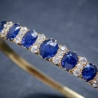Antique Victorian Sapphire Diamond Bangle 18ct Gold 5.46ct Of Natural Sapphire With Cert (6 of 7) Antique Victorian Sapphire Diamond Bangle 18ct Gold 5.46ct Of Natural Sapphire With Cert (6 of 7)