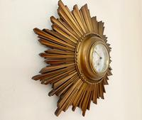 Stylish Art Deco Carved Giltwood Starburst Clock c.1930 (2 of 8) Stylish Art Deco Carved Giltwood Starburst Clock c.1930 (2 of 8)