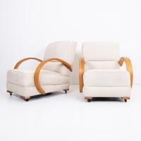 1930s Art Deco Oak Bentwood Armchairs - We Have 2 For Upholstery