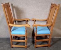 Pair of Oak Reproduction High Back Armchairs (8 of 11) Pair of Oak Reproduction High Back Armchairs (8 of 11)