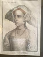 Engraving of "The Lady Mary, After Queen" by Bartolozzi After Holbein