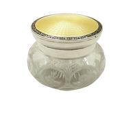 Sterling Silver & Yellow Enamel Lid Vanity Jar 1928 (2 of 10) Sterling Silver & Yellow Enamel Lid Vanity Jar 1928 (2 of 10)