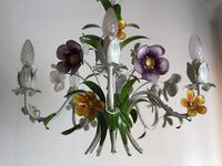 Vintage French 5 Arm Floral Toleware Chandelier (2 of 11) Vintage French 5 Arm Floral Toleware Chandelier (2 of 11)
