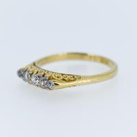 Antique Victorian Old Cut Diamond Five Stone 18k 18ct Yellow Gold Scroll Ring (3 of 9) Antique Victorian Old Cut Diamond Five Stone 18k 18ct Yellow Gold Scroll Ring (3 of 9)