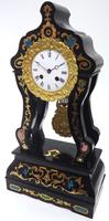 Antique Boulle Inlaid Mantel Clock Ebony French Portico Mantle Clock (5 of 6) Antique Boulle Inlaid Mantel Clock Ebony French Portico Mantle Clock (5 of 6)