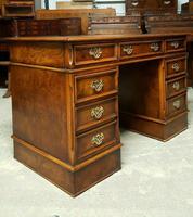 Georgian Style Burr Walnut Pedestal Desk (6 of 10) Georgian Style Burr Walnut Pedestal Desk (6 of 10)