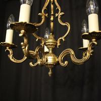 French Gilded Brass 5 Light Chandelier (8 of 10) French Gilded Brass 5 Light Chandelier (8 of 10)