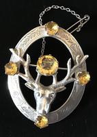 Silver and Citrine Stags Head Brooch (3 of 5) Silver and Citrine Stags Head Brooch (3 of 5)