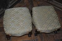 Pair of Upholstered Walnut Stools (2 of 4) Pair of Upholstered Walnut Stools (2 of 4)