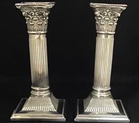 Pair of Square Base Late Victorian Silver Plate Corinthian Column Candlesticks (3 of 6) Pair of Square Base Late Victorian Silver Plate Corinthian Column Candlesticks (3 of 6)