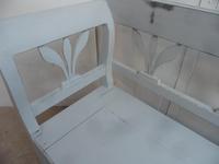 Light Grey 3 Seater Tulip Antique Pine Kitchen / Hall Box Settle / Bench (4 of 10) Light Grey 3 Seater Tulip Antique Pine Kitchen / Hall Box Settle / Bench (4 of 10)
