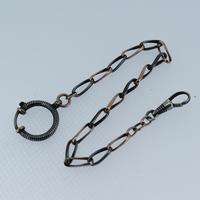 Antique Niello Silver and Gold Watch Chain Bracelet with Dog Clip and Bolt Ring (4 of 8) Antique Niello Silver and Gold Watch Chain Bracelet with Dog Clip and Bolt Ring (4 of 8)
