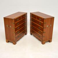 Pair of Yew Wood Military Campaign Style Chests (13 of 14) Pair of Yew Wood Military Campaign Style Chests (13 of 14)