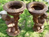 Pair of Classical Iron Planters in the Form of the Gemini Twins (3 of 8) Pair of Classical Iron Planters in the Form of the Gemini Twins (3 of 8)