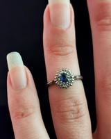 Vintage Sapphire & Diamond Cluster Ring, 18ct White Gold (12 of 13) Vintage Sapphire & Diamond Cluster Ring, 18ct White Gold (12 of 13)